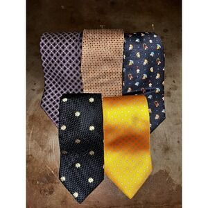 Mens Luxury NeckTie Lot (5) Bizzocchi Borelli Napoli Balldessarini Bvlgari Sulka